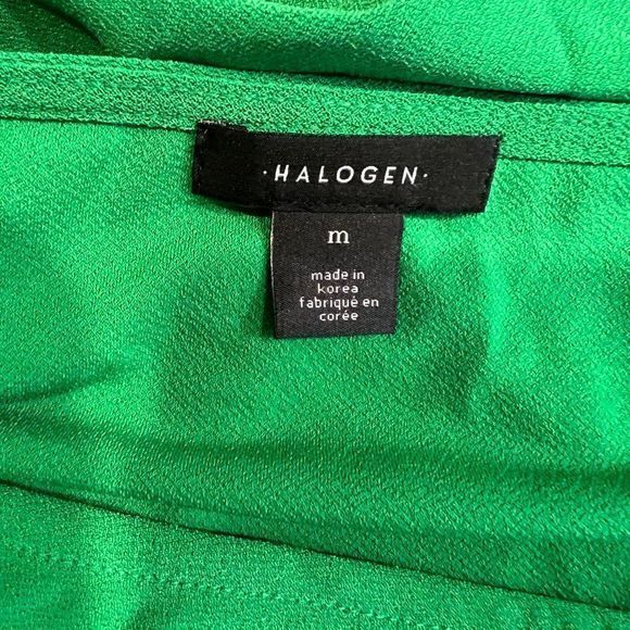 NWT HALOGEN Green Jolly Scoop Neck Twist Long‎ Sleeve Blouse (M) - Picture 6 of 8